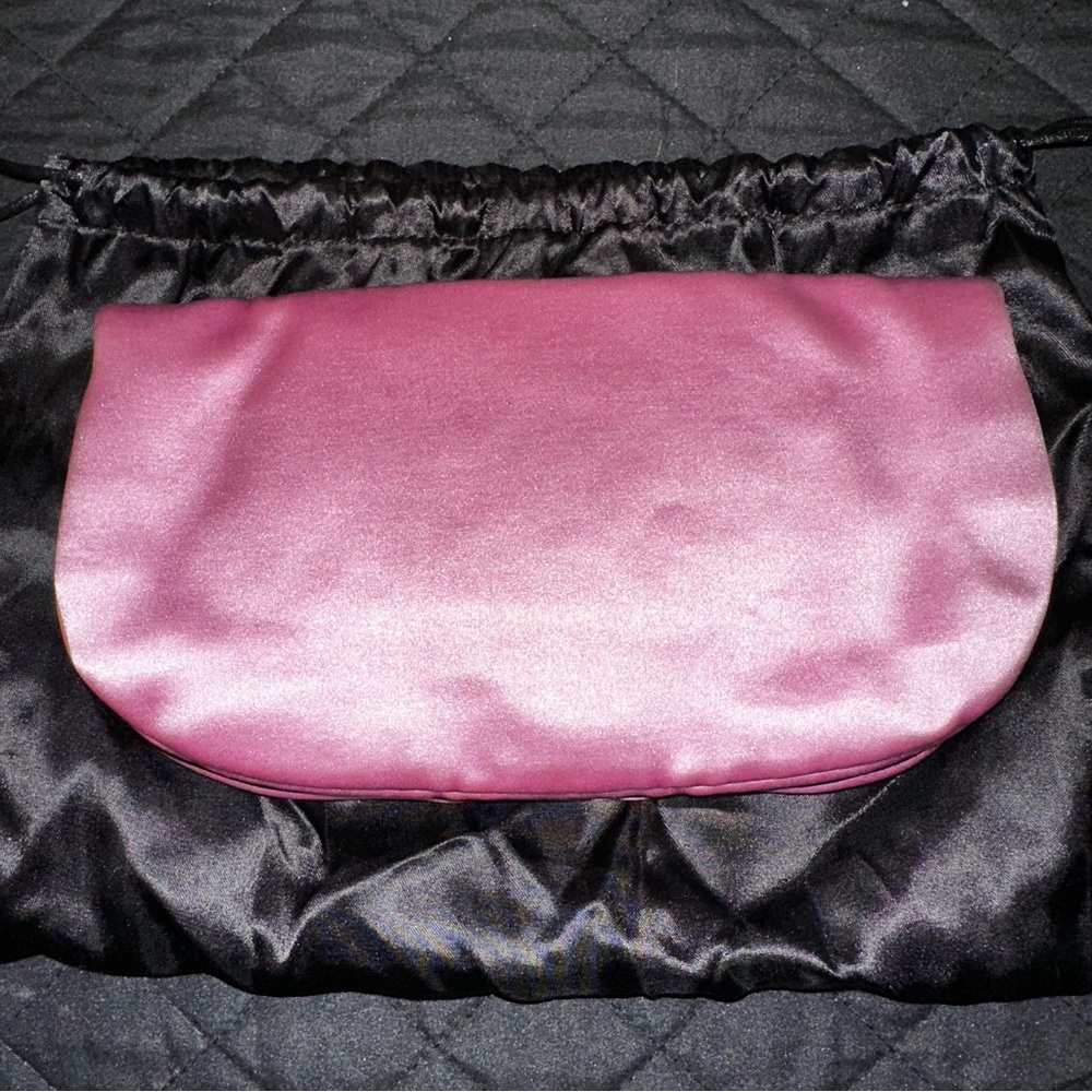Yves Saint Laurent Pink Satin Evening Clutch (Vintage) - Picture 2 of 10